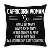 Capricorn Woman Throw Pillow