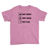 Don't drown crash walk Tee Swim Bike Run Triathle Youth Tee