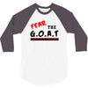 the goat white t shirt greatest of all time basketball baseball footba 3/4 Sleeve Shirt