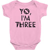 yo, i'm three Baby Onesie