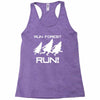 run forest run white color Racerback Tank