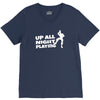 up all night playing battle gaming V-Neck Tee