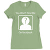you won't find me on facebook geeky Ladies Fitted T-Shirt