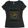 All I Want For Christmas Is Pizza Ugly Christmas For Light Women's Triblend Scoop T-shirt