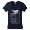 June Girl Facts Cancer Women's V-Neck T-Shirt
