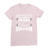 never underestimate the strength and power of a cancer survivor Ladies Fitted T-Shirt
