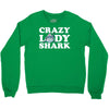 crazy lady shark Crewneck Sweatshirt