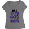 my dad was so brave god made him an angel Women's Triblend Scoop T-shirt