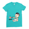 Cute Baby Painter's Mom Love Ladies Fitted T-Shirt