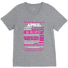 quens are born in april V-Neck Tee