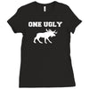 ugly moose funny animal present tee new Ladies Fitted T-Shirt