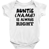 personalised auntie Baby Onesie