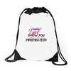 Move Over Boys Let This Girl Show You How To Be A Firefighter Drawstring Bags