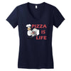pizza is love pizza is life Women's V-Neck T-Shirt