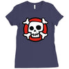 comic skull Ladies Fitted T-Shirt