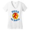 pizza on earth Women's V-Neck T-Shirt