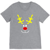 reindeer face novelty christmas V-Neck Tee