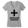 orgasm donor (2) Women's V-Neck T-Shirt