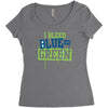 i bleed blue and green Women's Triblend Scoop T-shirt