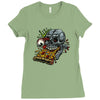 pizzaskull sticker original Ladies Fitted T-Shirt