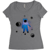 Space Astronot Women's Triblend Scoop T-shirt