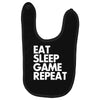 eat sleep game repeat Baby Bibs