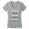 blessed god by spoiled by my husband protected by both Women's V-Neck T-Shirt