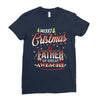 Merry Christmas To Father Of Great Awesome Ladies Fitted T-Shirt