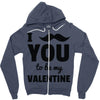 i moustache you to be my valentine Zipper Hoodie