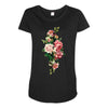 breast cancer flowers Maternity Scoop Neck T-shirt