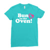 Bun in the Oven with Heart Baby Girl Ladies Fitted T-Shirt