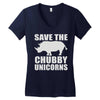 save the chubby unicorns Women's V-Neck T-Shirt