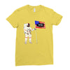 Astronaut Celebrating Independence  Day at 1776 Ladies Fitted T-Shirt