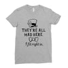 They're All Mad Here. I fit right in Ladies Fitted T-Shirt