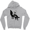 Wolf And Human Zipper Hoodie