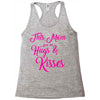 this mom hugs kiss es Racerback Tank