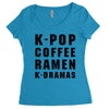 k pop coffee ramen k dramas Women's Triblend Scoop T-shirt