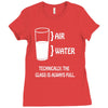 technically the glass is always full Ladies Fitted T-Shirt