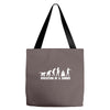 evolution of a zombie Tote Bags