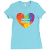 Rainbow Equality Heart Ladies Fitted T-Shirt