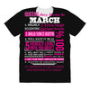 quens are born in march All Over Women's T-shirt