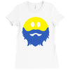 bearded smiley face Ladies Fitted T-Shirt