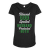 blessed god by spoiled by my husband protected by both Maternity Scoop Neck T-shirt