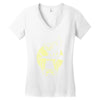 cat and bat halloween Women's V-Neck T-Shirt