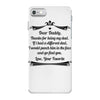 Dear Daddy, Thanks for Being my Dad Baby Boy Letter to Father iPhone 7 Case