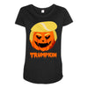 trumpkin funny donald trump pumpkin Maternity Scoop Neck T-shirt