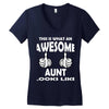 Awesome Aunt Looks Like Women's V-Neck T-Shirt