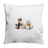 the owl and the weasel Throw Pillow