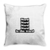 nerd is the word Throw Pillow