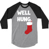 well hung endowed christmas stocking funny 3/4 Sleeve Shirt